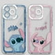 thumbnail image 4 of Funda de teléfono de dibujos animados de Disney Stitch para Apple iPhone 13 14 16 Pro Max XS SE XR 15 11 Pro 12 Mini X 8 Plus, funda suave transparente, 4 of 5