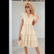 thumbnail image 4 of Vestido de Verano para Mujer, Cuello en V, Mangas con Volantes, Midi, Color Albaricoque L, 4 of 6