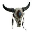 thumbnail image 1 of Beads & Feathers Southwest Style Decorated Steer Skull Wall Hanging, 1 of 4