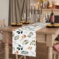 thumbnail image 3 of Spring Leaves Flowers Cotton Linen Table Runner for Dining Kitchen, Rustic Flower Pastoral Botanical Wedding Outdoor Party Tablerunners, Dresser Scarf Coffee Tablecloth Runners 13x70 Inches, 3 of 9