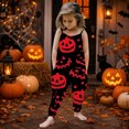 thumbnail image 2 of Gunia Halloween Toddler Girls Outfit Flannel Kids Suspender Romper Loose Harem Style Jumpsuit Festive Party Outfits Black 4-5 Years, 2 of 5