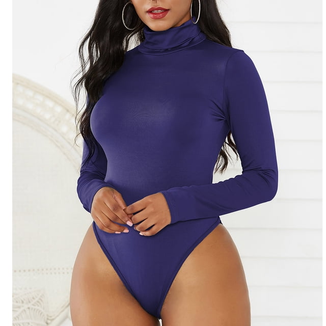 Body De Cuello Alto,Bodysuit De Manga Larga para Mujer Body Delgado Body para Mujer Estándares Líderes En La Industria