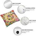 thumbnail image 6 of Board Game Decorative Throw Pillow CaseVarious Kinds of Animals Bee Butterfly Ant Ladybug Theme Spring Meadow, Cushion Cover for Couch Living Room Car,  Multicolor, 6 of 7