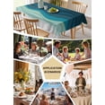 thumbnail image 5 of Teal Ocean Table Cloth, Coastal Sea Moire Waves Abstract Ombre Art Waterproof Tablecloth for Rectangle Tables, Reusable Washable Fabric Table Cover for Restaurant Kitchen Dining Tables 54"x108", 5 of 6