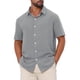 thumbnail image 4 of CAMISAS DE HOMBRE CORTAS DE MANGA PARA EL DÍA DEL PADRE INSPIRADOR, CAMISA DE PLAYERA DE VERANO CON CUELLO PUNTA M GRIS, 4 of 6