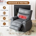 thumbnail image 4 of Twister.CK Oversized Electric Recliner Chair for Adults, PU Leather Rocker Recliner, 360 Degree Swivel Lounge Chair, Modern Massage Single Sofa Chair for Living Room Bedroom, Gray, 4 of 8