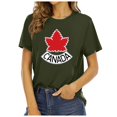 thumbnail image 1 of YDLCAFD T-Shirt Femme Mode Décontracté Uni Mignon Imprimé Col Rond Manches Courtes T-Shirt Haut, 1 of 6