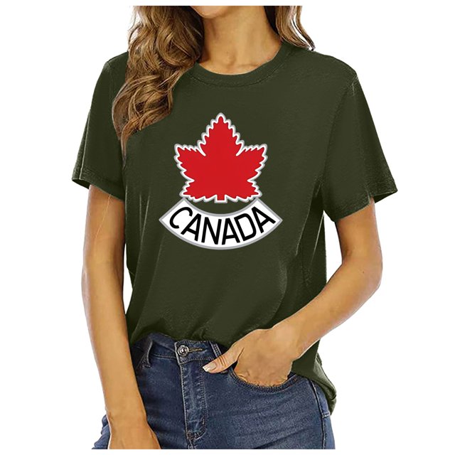 YDLCAFD T-Shirt Femme Mode Décontracté Uni Mignon Imprimé Col Rond Manches Courtes T-Shirt Haut