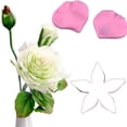 thumbnail image 2 of Fondant de acero inoxidable pétalo de flor rosa hoja de Sepal Ehuebsd molde para pastel herramienta para galletas, 2 of 6