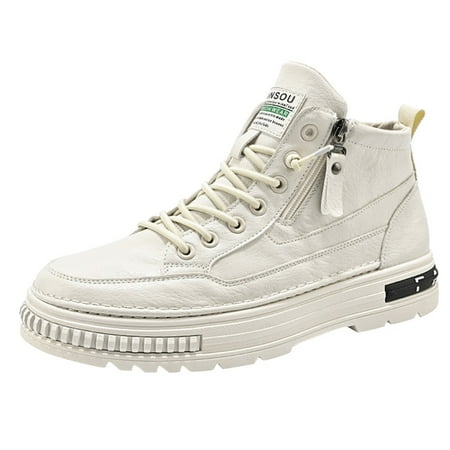 

Mackneog Men Shoes Small White Shoes High Top Retro Board Shoes Students able Thick Soled Sneakers Gift on Clearance