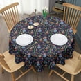 thumbnail image 3 of Dark Blue Christmas Nutcracker Pattern Round Tablecloth 60"x60",Wrinkle Wipeable Table Cloth for Kitchen Dining Room Picnic Patio Party, 3 of 6