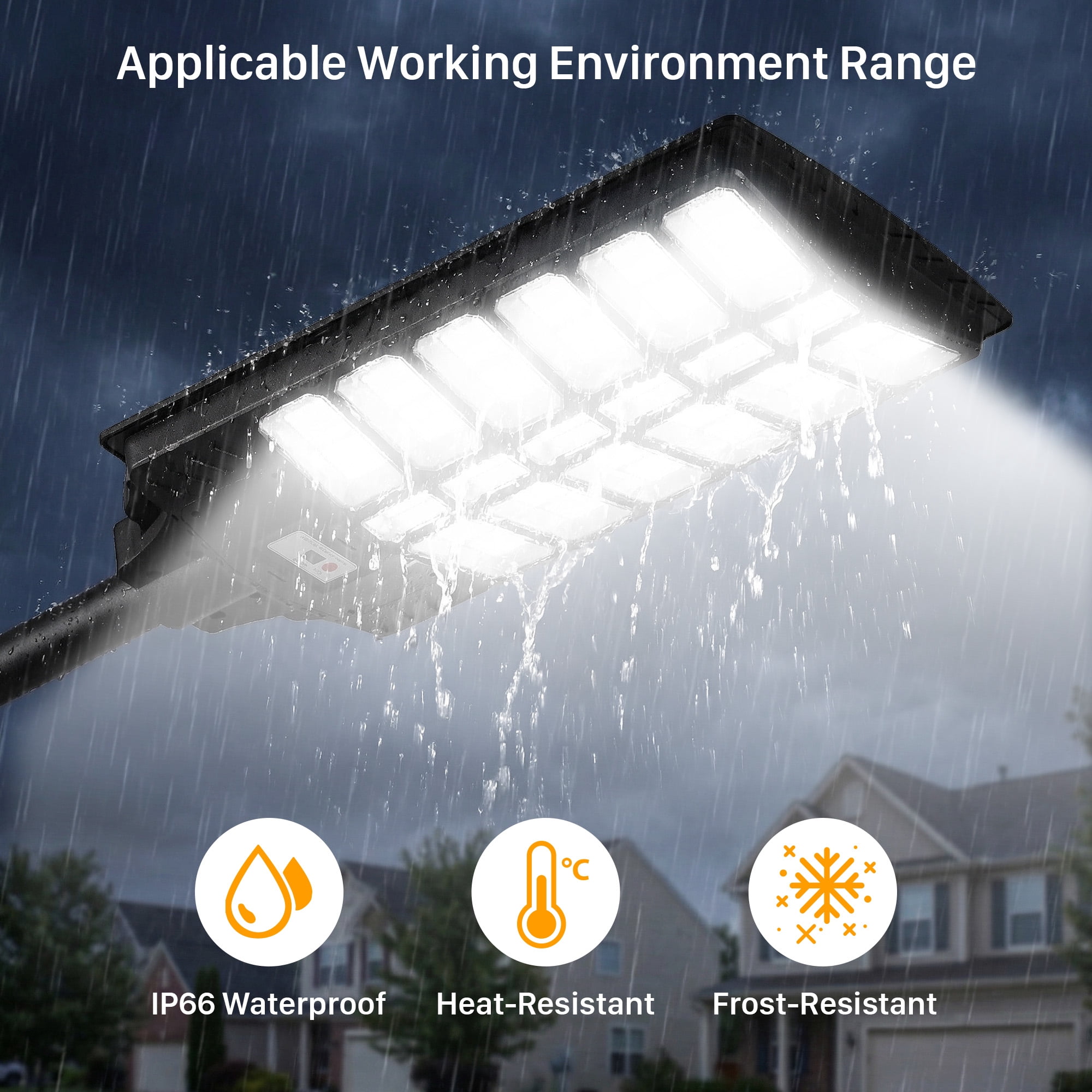 IJIL Solar Street Light Outdoor Waterproof with Motion Sensor for Parking Lot Yard Path  Driveway Farm