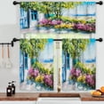 thumbnail image 3 of LALILO Kitchen Curtains and Valances Set of 3 36" Blue Window Treatment Tiers for Window Decor, 3 of 5