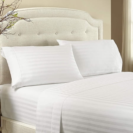 600 Thread Count Pima Cotton Sheets Queen Size 4 Pc Sheet Sets, Sateen Weave, Luxury Hotel Sheets, fits Upto 18-21\