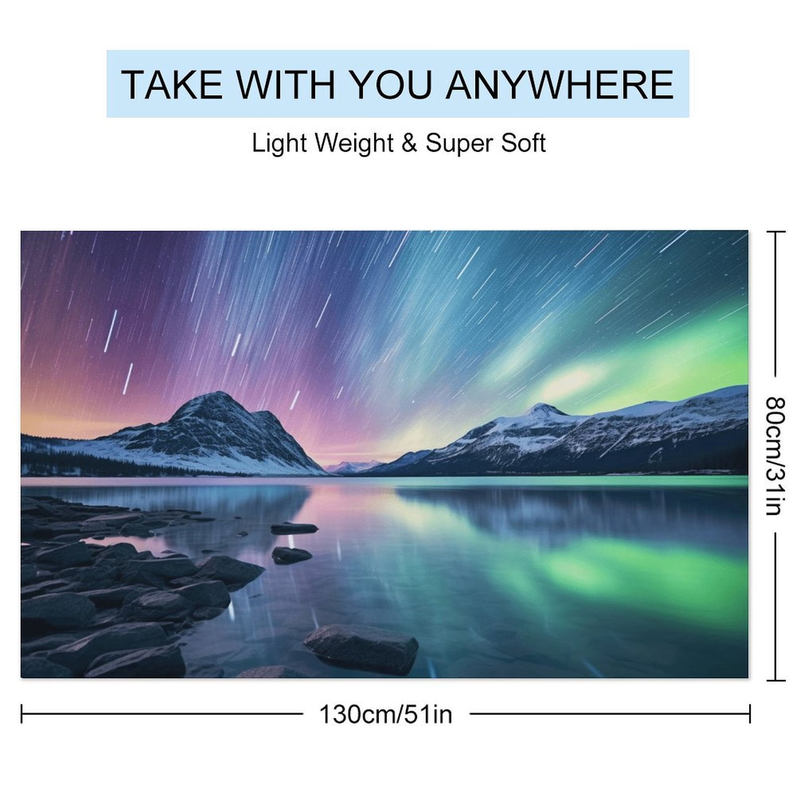 Aurora Starry Sky Beach Towel – with A Unique Design, Extra Large,XL (32”x 63”) for Kids & Adults