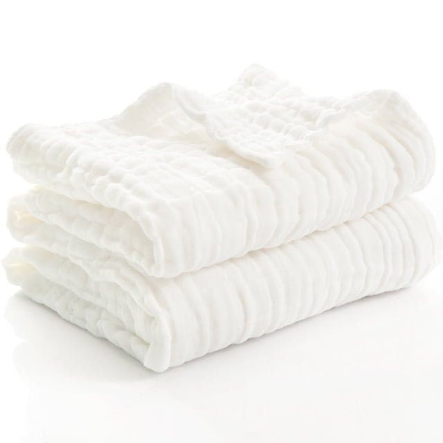 Manta De Bebé De Algodón Vogacara Para Niños Swaddling Toalla De Dormir 105x105cm Blanco