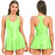 thumbnail image 3 of Minivestidos de leotardo con cuello en U para mujer, Vestido brillante sin mangas, traje de baño de una pieza, traje de baño sin mangas para club nocturno, 3 of 5