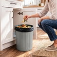 thumbnail image 3 of Plexon 5 Gallon Small Metal Trash Can with Lid Outdoor Galvanized Steel Bucket with Lid 5 Gal Storage Can for Dog Food Bird Seed Storage Container Rodent Pet Proof, Gray, 3 of 9