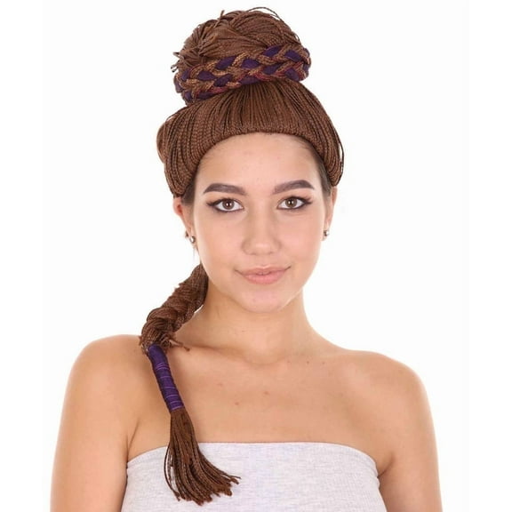 Womens Superhero Braided Wig | Brown TV/Movie Wigs | Premium Breathable Capless Cap