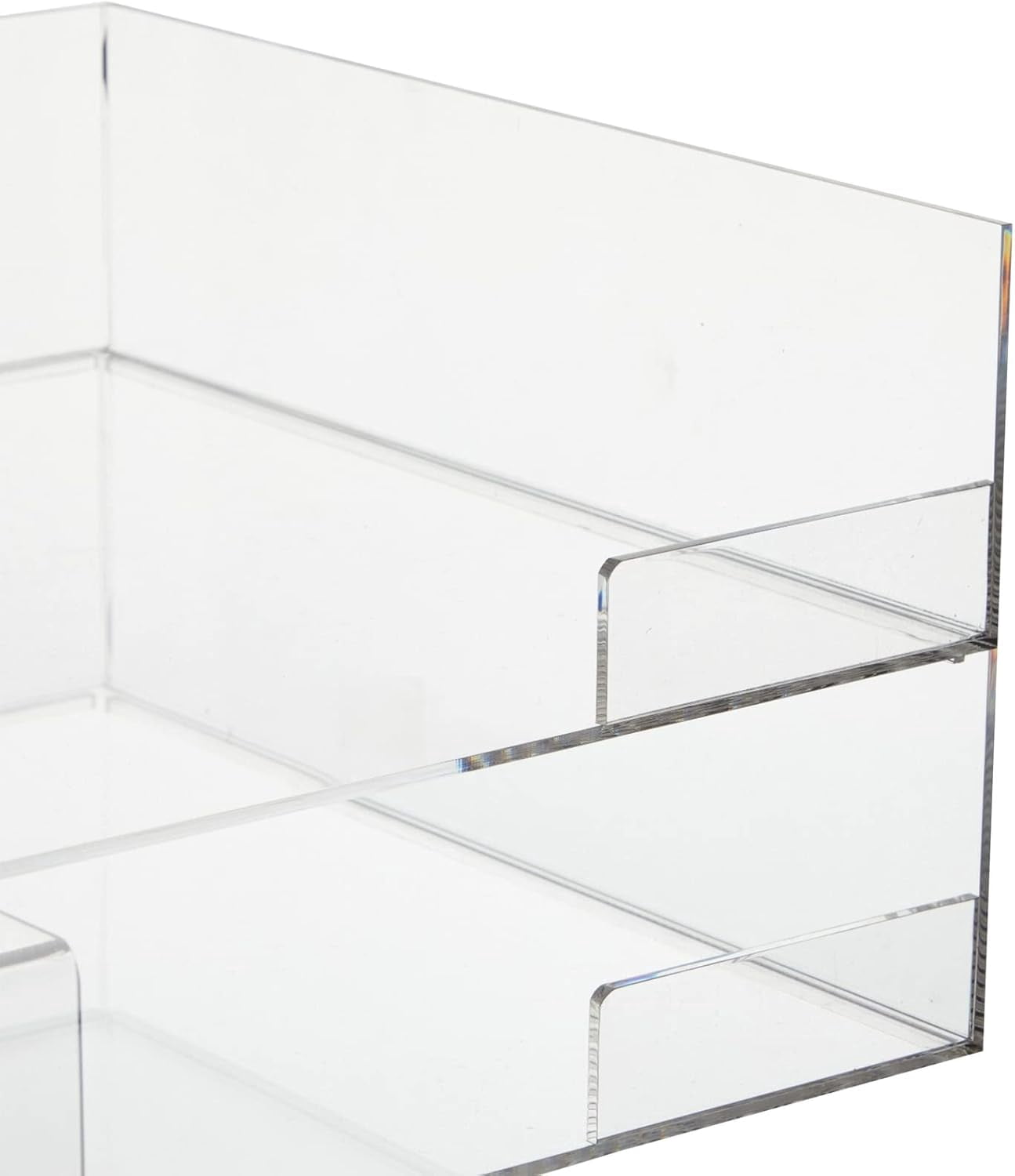 2 Tier Clear Acrylic Paper Tray, Letter and File Organizer for Office Desk Accessories and Documents (13 x 11 x 3 in)