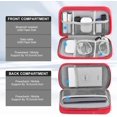 thumbnail image 3 of Electronic Accessories Organizer, Travel Cable Carry Pouch Storage Bag for Laptop Attachment Cable, Cord, Charger, Earphone etc,Black-Red, 3 of 4