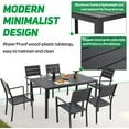 thumbnail image 6 of AECOJOY 7 Piece Outdoor Dining Set Patio Furniture Set On Sale Wood Grain Outdoor Table and Chairs on Clearance in Black, 6 of 7