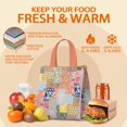 thumbnail image 5 of Pioneer Flower Floral Print Pattern Insulated Lunch Bag for Women & Adults,Large Portable Soft Cooler Lunch Bag,Thermal Food Storage Tote with Pearl Cotton,8.66L,8.75x5.75x9.5 Inch, 5 of 6