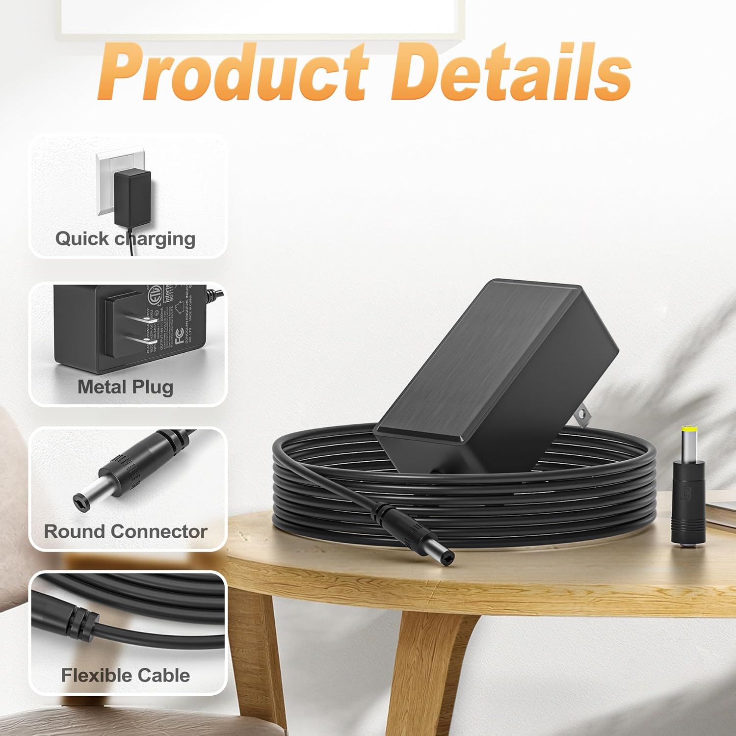 15V 3A Charger for Turtlebox Gen 2 Gen 3 Outdoor Portable Bluetooth 5.0 Speaker, Turtle Box Speaker Charging Cord