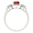 thumbnail image 4 of 1.46 ct Round Cut Natural Garnet 3 Stone 18K White Gold Womens Engagement Ring, 4 of 5