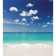thumbnail image 3 of Tropical Duvet Cover Set, Summer Beach with Exquisite Sky Relax Holiday Away Serene Coast Scenery, Decorative 3 Piece Bedding Set with 2 Pillow Shams, Queen Size, Blue Turquoise White, by Ambesonne, 3 of 3