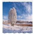 thumbnail image 3 of Ambesonne Nature Shower Curtain, Winter Snow Landscape, 69"Wx84"L, Turquoise Avocado Green, 3 of 5