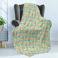 thumbnail image 4 of Alphabet Soft Flannel Fleece Throw Blanket, Learning English Themed Childish Irregular Colorful Letters in Squares, Cozy Plush for Indoor and Outdoor Use, 50" x 60", Multicolor, by Ambesonne, 4 of 5