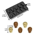 thumbnail image 4 of NSESSHome 10 Cavity Skull Chocolate Molds Silicone Skull Candy Mold for Jelly Crayon Resin, for Baking Whiskey Cocktail Pudding Resin, Ideal Gift for Halloween Party, 4 of 9