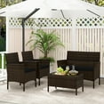 thumbnail image 1 of Gymax 4 Piece Patio Rattan Conversation Set Outdoor Wicker Furniture Set w/ Chair, 1 of 10