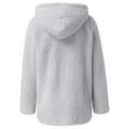 thumbnail image 4 of Women Casual Fluffy Fleece Jacket Long Sleeve Zip Up Hooded Sweatshirt Sherpa Coat Outerwear Pullover Hoodies, 4 of 5