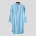 thumbnail image 2 of Ketyyh-chn99 Mens Fleece Robe, Soft Plush Robe for Men Men's Long Sleeve Button Solid Color Shirt Nightdress Robe Size for XL,Watermelon Red, 2 of 4