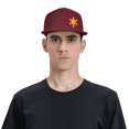 thumbnail image 4 of ZICANCN Abstract Sun Star Weather Baseball Caps, Chapeaux Camionneur pour Hommes et Femmes, Réglable à Plat Respirant Caps, Rouge Foncé, 4 of 6