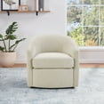 thumbnail image 3 of Bella Swivel Chair in Linen White Fabric, 3 of 10