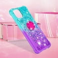 thumbnail image 6 of Clear Case for Samsung Galaxy A04e with Kickstand for Girls Women, Liquid Glitter Sparkle Bling Cute Case Gradient Quicksand Cover for Samsung Galaxy M04e/ A04/ F04 JB Bluish Violet, 6 of 16