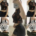 thumbnail image 5 of Seyurigaoka Women' s See-through Tee Tops Transparent Moon Star Print T-shirt, 5 of 5