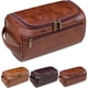 thumbnail image 1 of Neceser para Hombre, Necesers de Viaje Impermeable para Hombres y Mujer, Neceser Portátil, para Colgar, de Gran Capacidad, Necesers de Piel para Hombre (Marrón Rojizo), 1 of 3