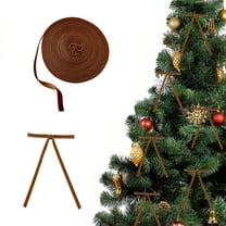 Diceymbol Christmas Velvet Ribbon 393.7 Inch, Coffee Flock Material for Gift Wrapping