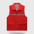 thumbnail image 2 of Womens Tank Tops- Mesh Fishing Vest for Women Breathable Lightweight Sleeveless Lapel Collar Work Hiking Travel Vest with Pockets Red L, 2 of 7