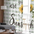 thumbnail image 4 of Sunflowers Farmhouse Semi Sheer Curtains 96 Inch Length 2 Panels Set, Sage Green Plaid Pastoral Rustic Sheer Kitchen Curtain Privacy Voile Window Curtain for Living Room Bedroom Rod Pocket Drapes, 4 of 7