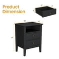 thumbnail image 7 of Heynemo Black Fluted Nightstand with 2 Drawers Set of 2, Modern Wooden Sofa Table for Small Spaces, Tall End Table for Bedroom, Living Room, 7 of 7