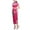 C-Hot Pink15, variant on Women Cheongsam Long Dress Short Sleeve Slim Fit Maxi Dress Floral Silk Stand Collar Side Slit Bodycon Qipao Retro Elegant Trendy Dresses