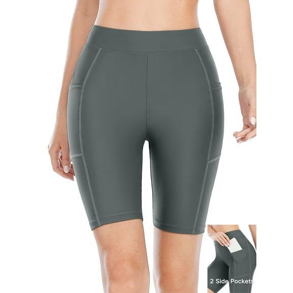 BeautyIn Swim Shorts for Women with Pockets High Waisted Long Board Shorts