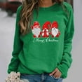 thumbnail image 1 of Hauts de Noël en Solde T-Shirt à Col Rond Imprimé de Noël pour Femmes Manches Longues Blouse Décontractée Verte m, 1 of 6