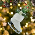 thumbnail image 2 of Holiday Time White Glitter Skate With Greenery Ornament, 2 of 4