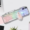 thumbnail image 5 of LED Keyboard and Mouse, 104 Keys Rainbow Backlit Gaming Keyboard, USB Wired Computer Keyboards and Mouse Combo for Games, Office, Household, Gifts for Men&Boyfriend(White), 5 of 6